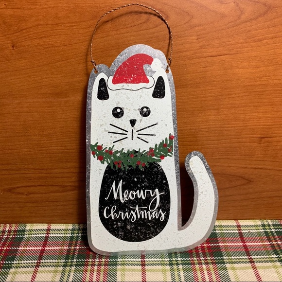 Meowy Christmas Cat Sign/Ornament - Picture 2 of 4